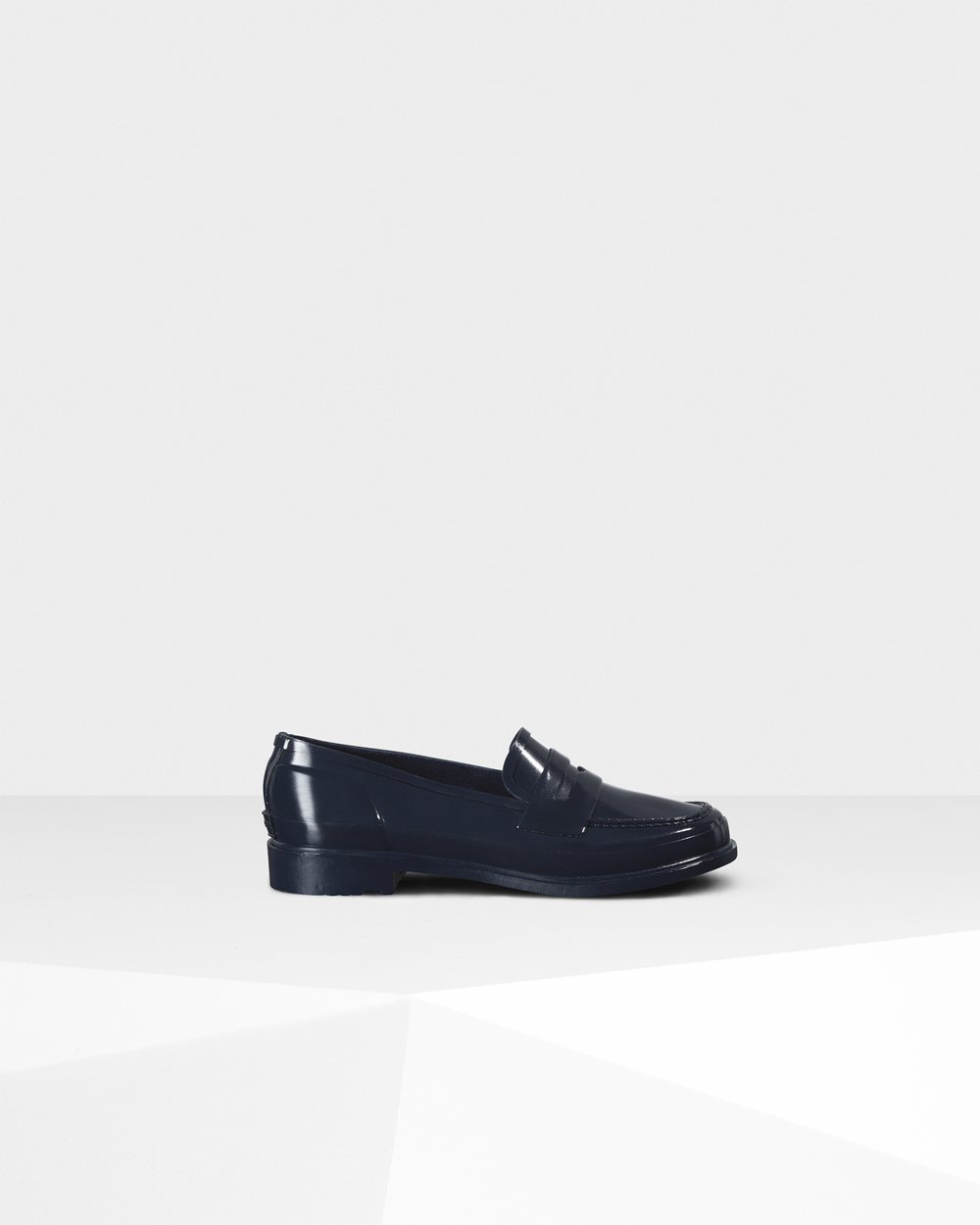 Womens Loafers - Hunter Original Gloss Penny (93AXIOWLB) - Navy